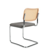 Cesca 椅子 - 无扶手，带软垫座椅和手杖靠背