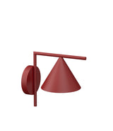 Flos Captain Fllint outdoor wall sconce in burgundy finish.