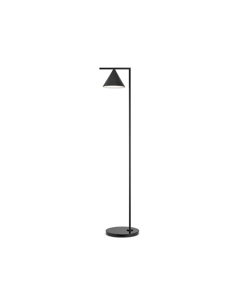 Flos Captain Flint floor lamp, with black body, diffuser, and base.