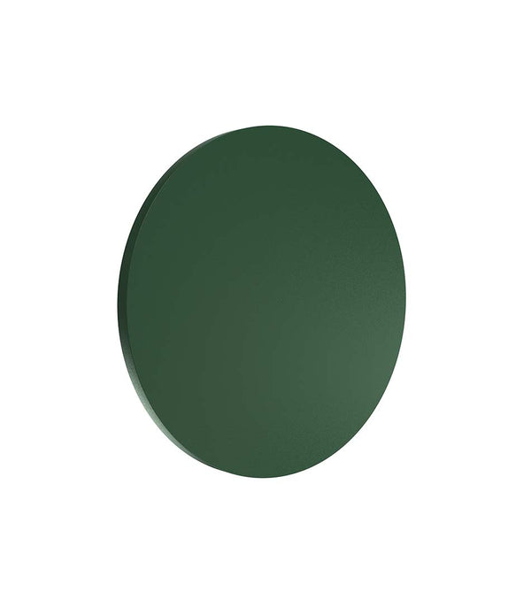 Flos Wall Camouflage wall sconce in forest green finish. Ultra-slim disc shape.