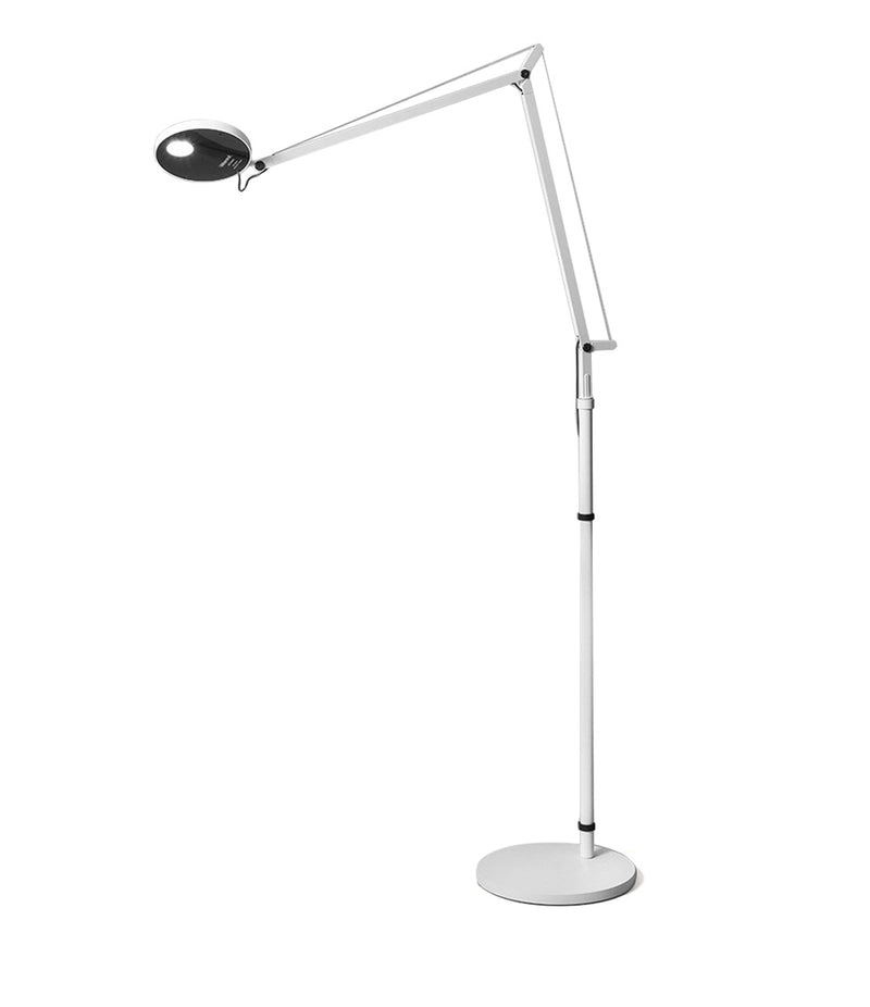 Artemide Demetra floor lamp, with swivel head and double jointed stem.