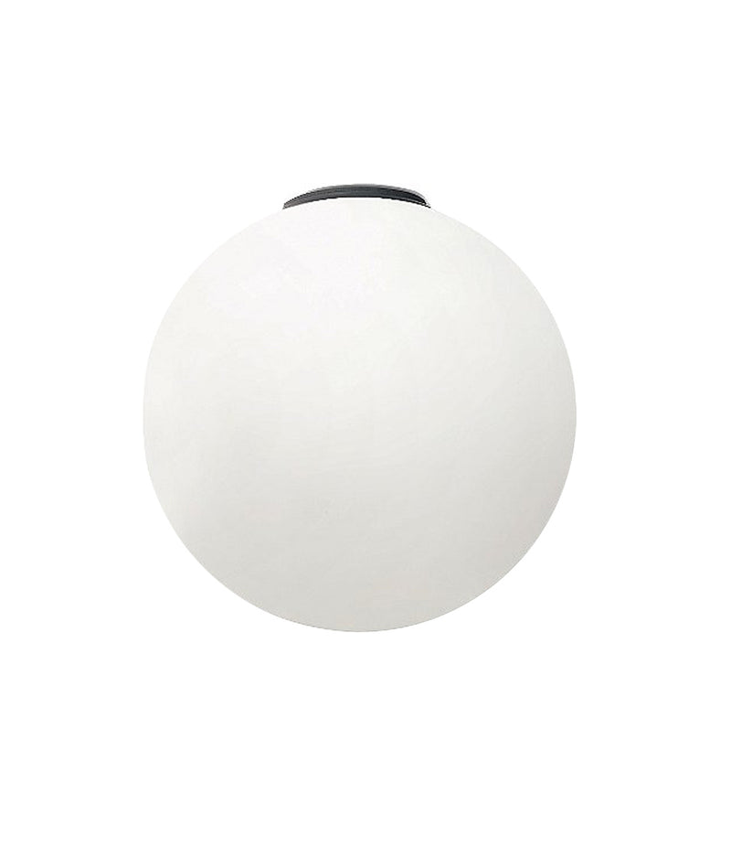 Artemide Dioscuri wall/ceiling lamp, with spherical blown glass diffuser.