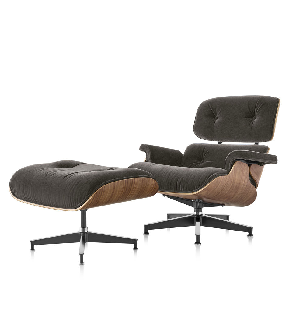 Eames® Lounge Mohair Chair and Ottoman - Classic Size