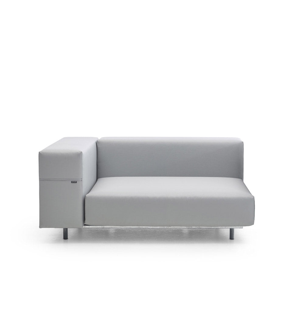Extremis Walrus Corner Chair in light grey, with 43" cushion.