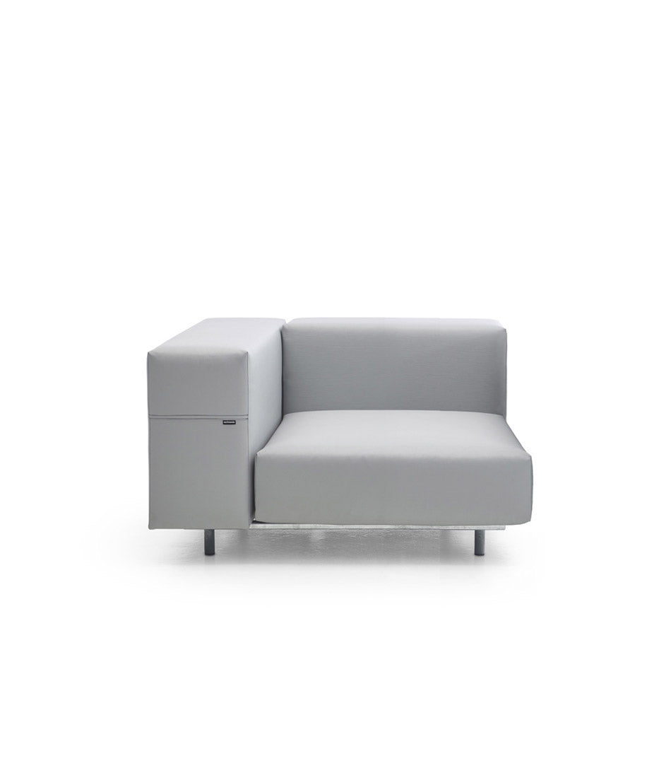 Extremis Walrus Corner Chair in light grey, with 31" cushion.