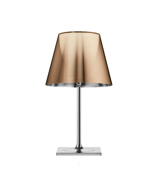 Flos KTribe table lamp, with chrome stem and base and aluminized bronze lampshade.