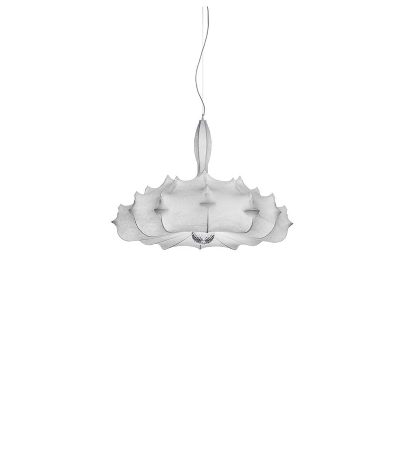 Flos Zeppelin pendant light. Resin cocoon wrapping over a wire frame.