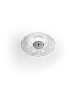 Flos Skygarden recessed light. Ornate raised floral pattern on the inside dome of light.