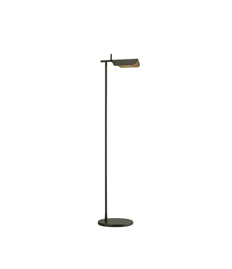 Flos Tab floor lamp, with angular adjustable LED lampshade. Dark green finish.