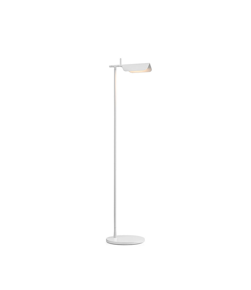 Flos Tab floor lamp, with angular adjustable LED lampshade. White finish.