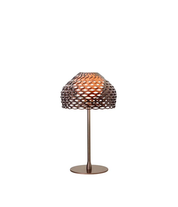 Flos Tatou table lamp in bronze, with perforated lampshade.