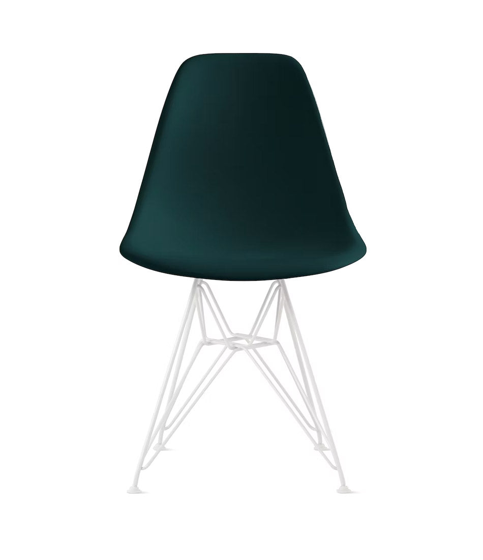 Eames® 模压塑料边椅，金属丝底座