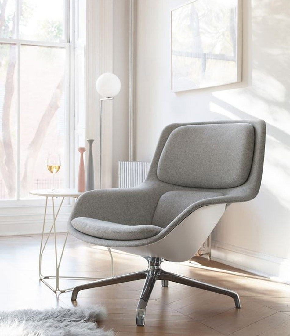 Striad® Low-Back Lounge Chair - 4-Star Swivel Base - Fabric