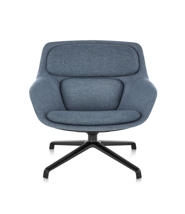 Striad® Low-Back Lounge Chair - 4-Star Swivel Base - Fabric