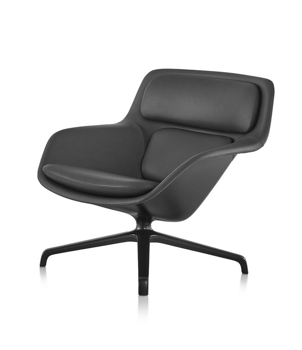 Striad® Low-Back Lounge Chair - 4-Star Swivel Base - Leather