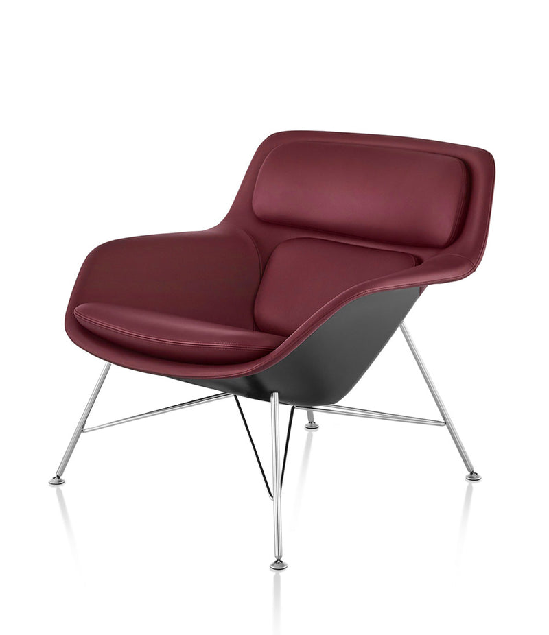 Striad® 低背休闲椅 - 金属丝底座 - 皮革