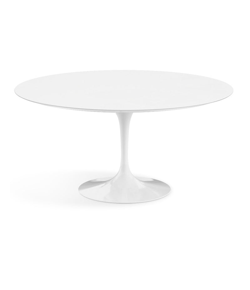 Saarinen Round Dining Table - White Laminate/White Base 35" - 60"
