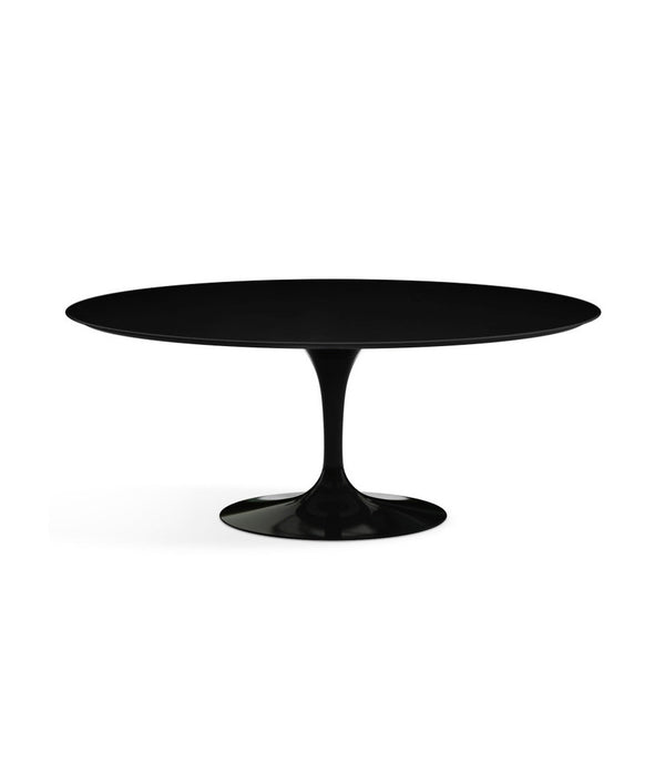 Saarinen 椭圆形餐桌 - 黑色层压板/黑色底座 72" - 96"