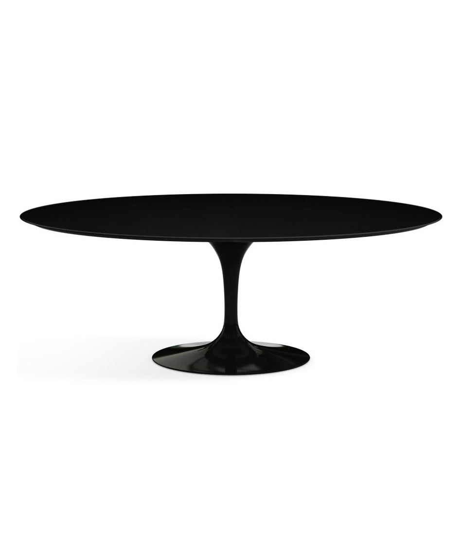 Saarinen Oval Dining Table - Black Laminate/Black Base 72" - 96"