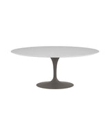 Saarinen Oval Dining Table - White Laminate/Grey Base 72" - 96"