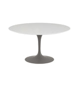 Saarinen Round Dining Table - White Laminate/Grey Base 35" - 60"